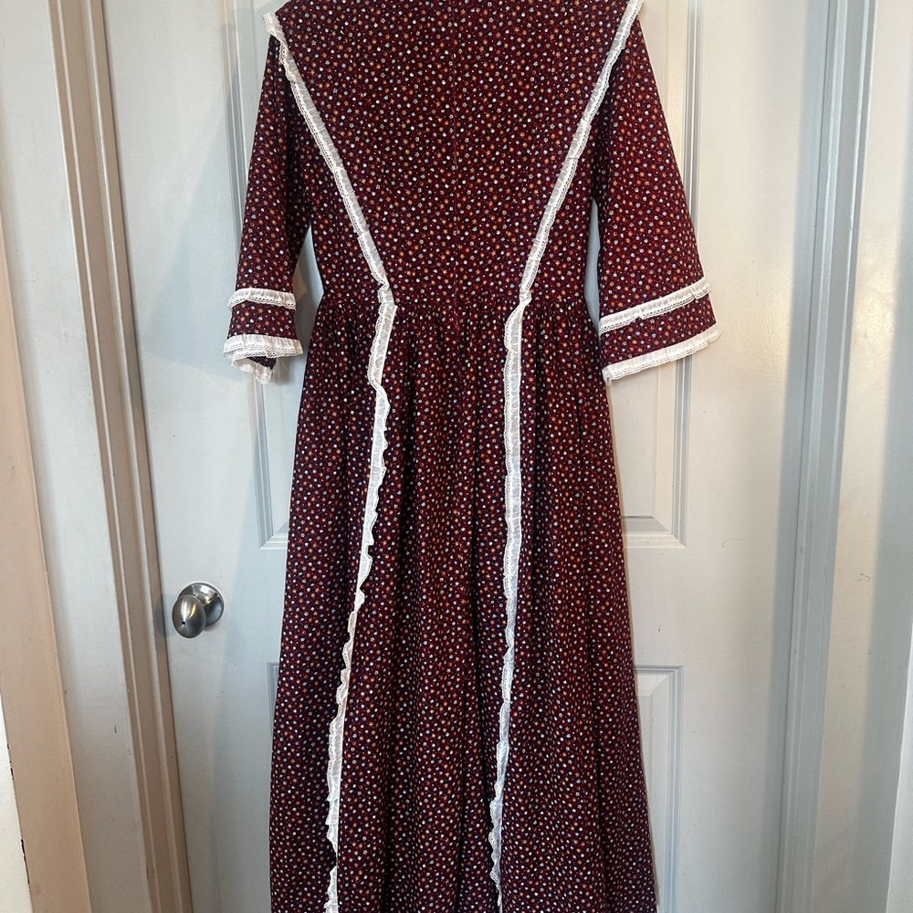Vintage Homemade Gunne Sax Inspired Cottage Core Prairie Micro Floral Maxi Dress - Picture 7 of 9